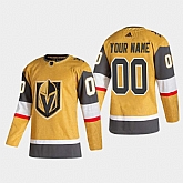 Vegas Golden Knights Customized Adidas 2020-21 Gold Player Alternate Stitched Jersey